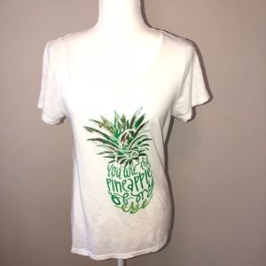 Crown &Ivy white  T-shirt with print